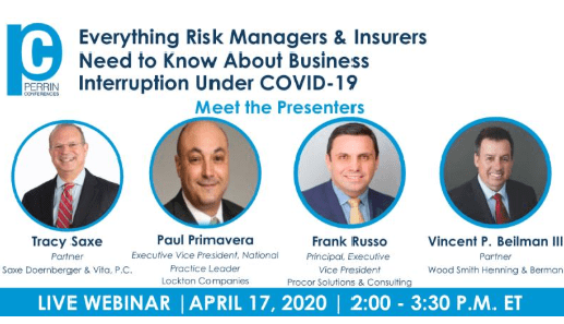 Frank Russo joins panel: Everything Risk Managers & Insurers Need to Know About Business Interruption Under COVID-19