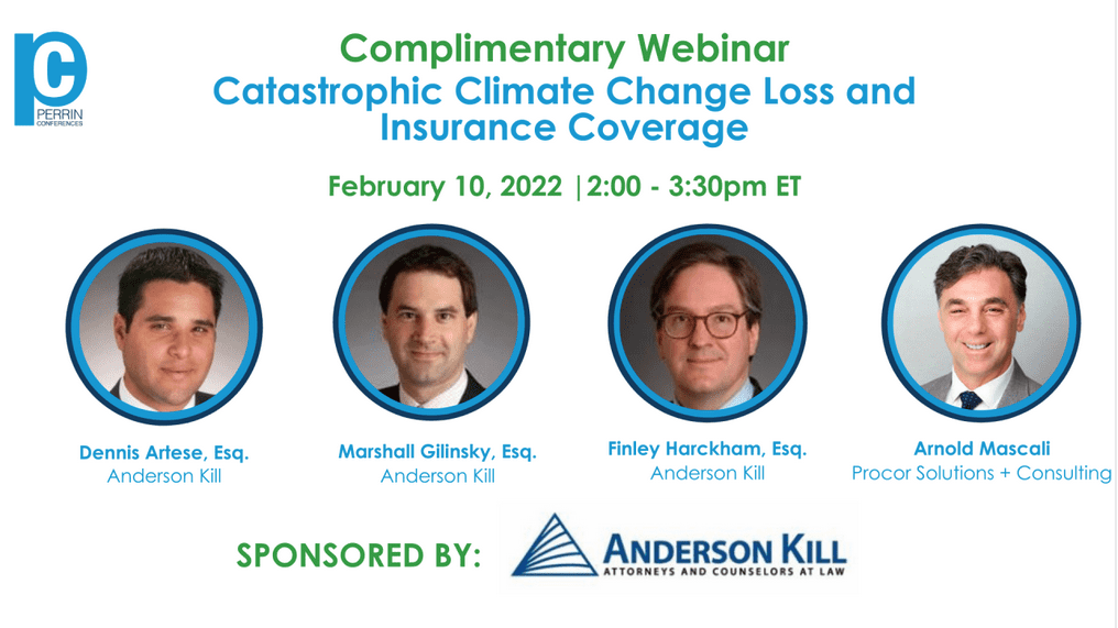 Catastrophic Climate Change Loss and Insurance Coverage Webinar